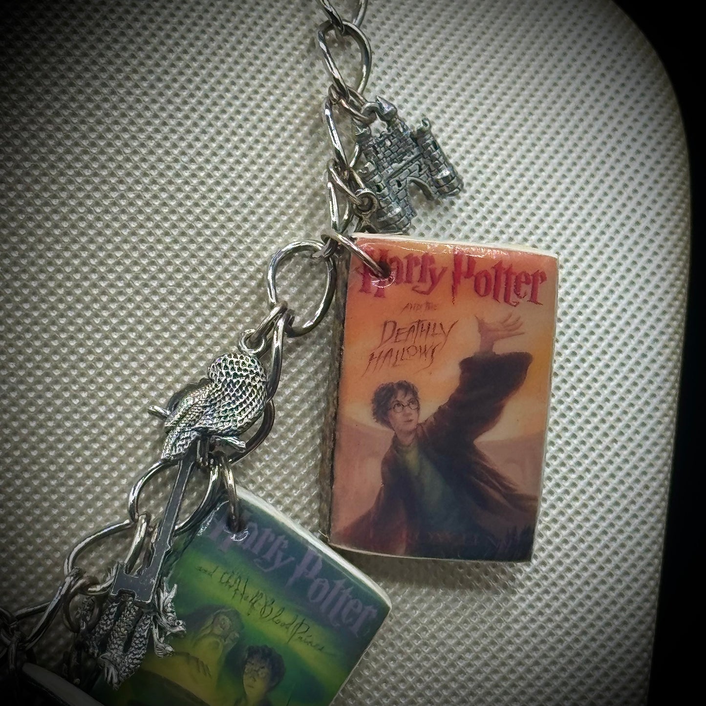 Harry Potter Charm Necklace with Books and Accents