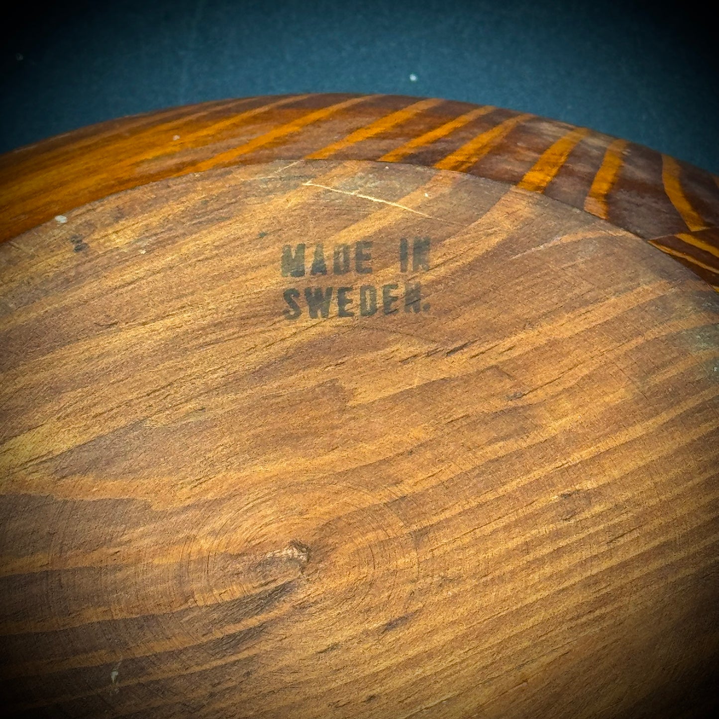 Vintage Swedish Wood Painted Dish