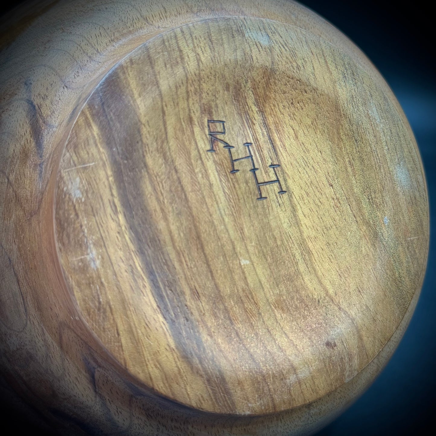 Artist Signed Hand Turned Wood Bowl