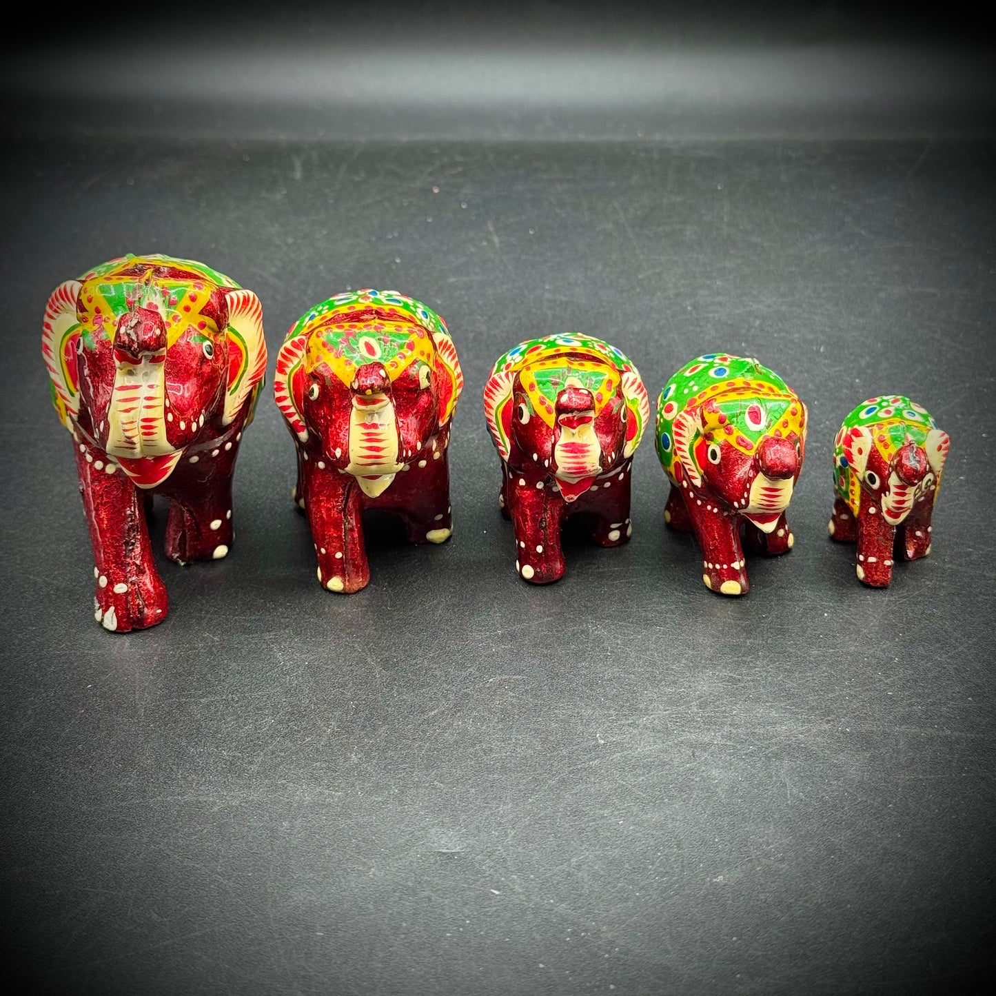 Set of 5 Marching Elephant Family Figurines