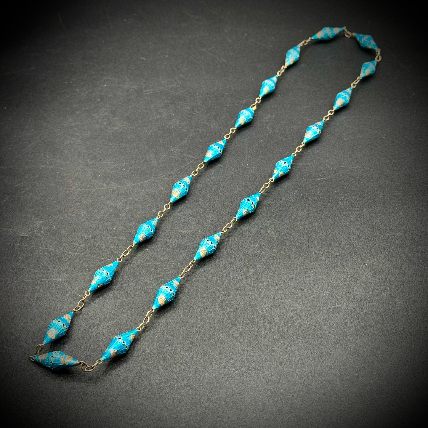 Vintage Cloisonné Bead Necklace