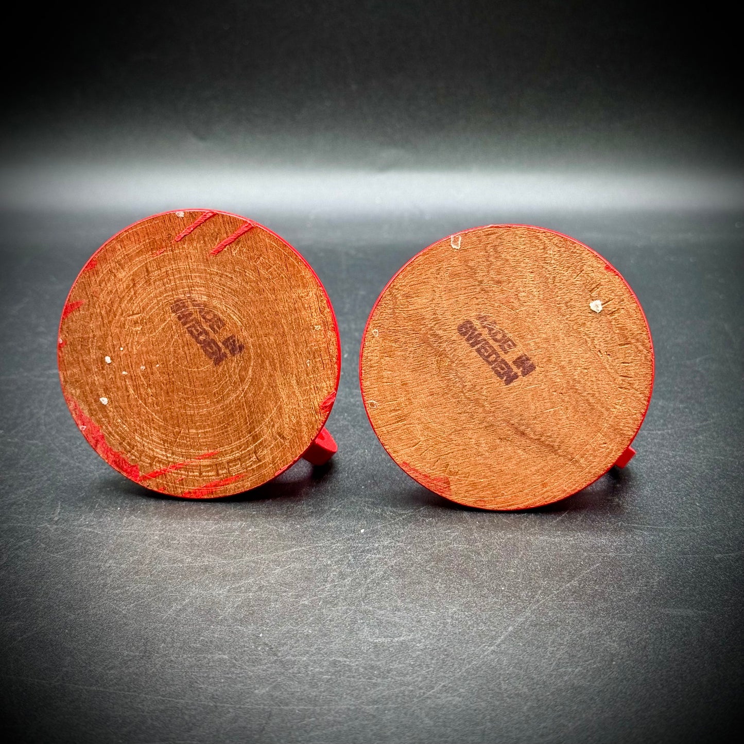 Vintage Hand Painted Swedish Red Candle Holders w/Handles
