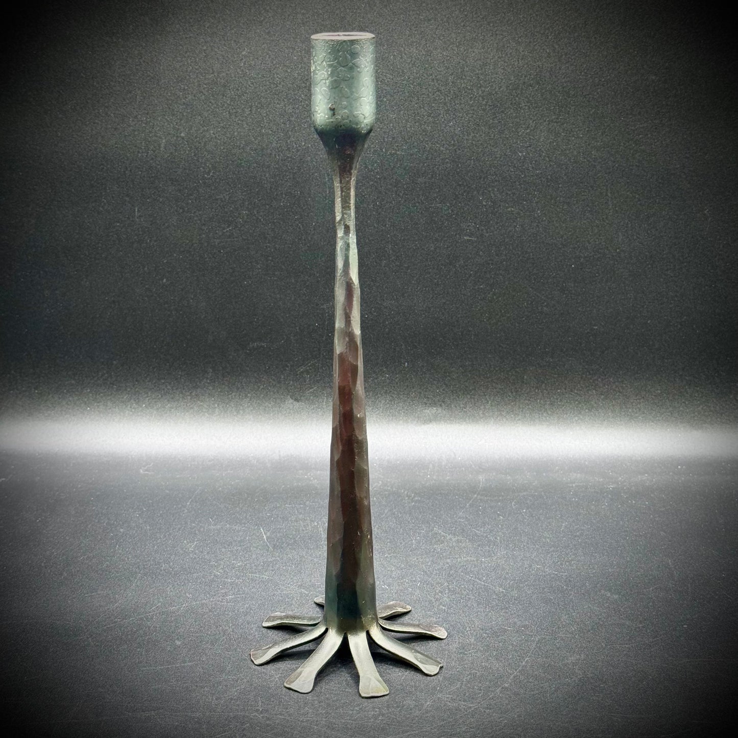 Vintage Brutalist Hand Forged Candle Holder