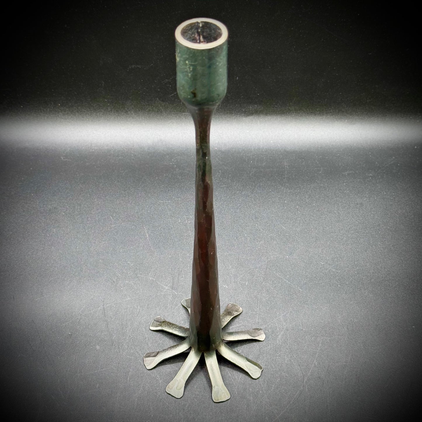 Vintage Brutalist Hand Forged Candle Holder