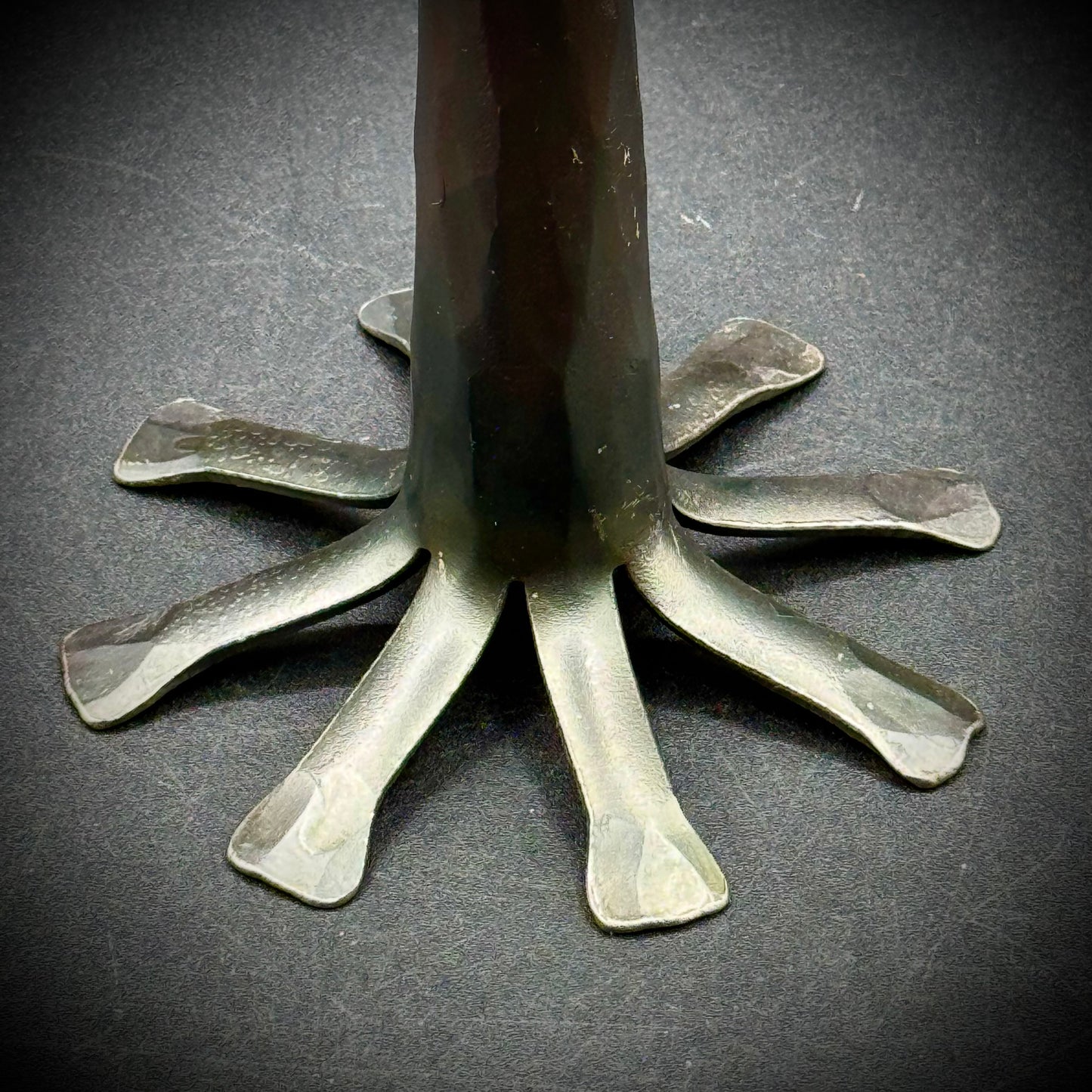 Vintage Brutalist Hand Forged Candle Holder