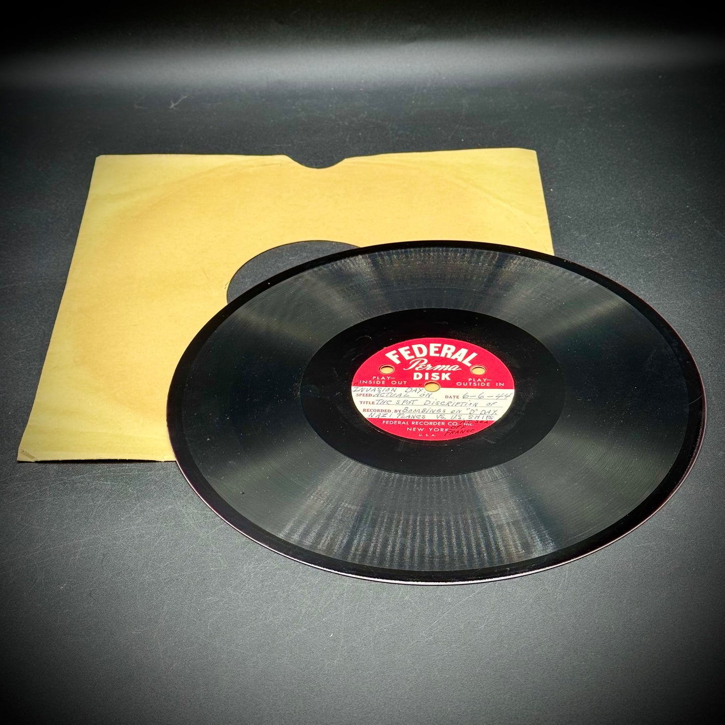 Original 1944 Record Recording - D-Day Reporting