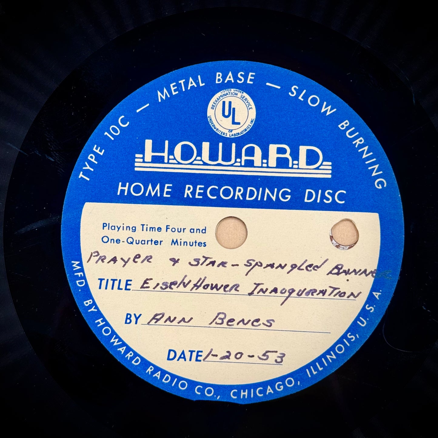 Original 1953 Record Recording - Eisenhower Inauguration