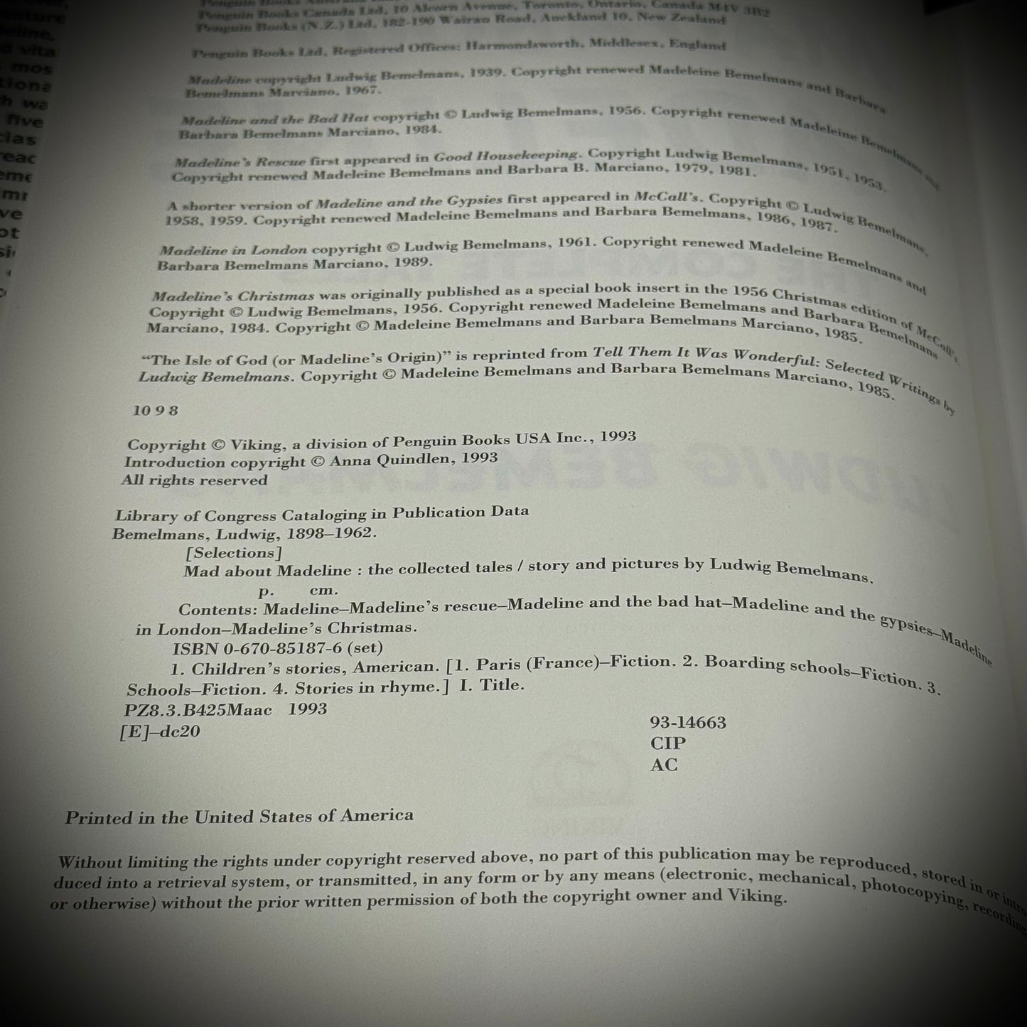 Hard Cover Complete "Madeline" Book