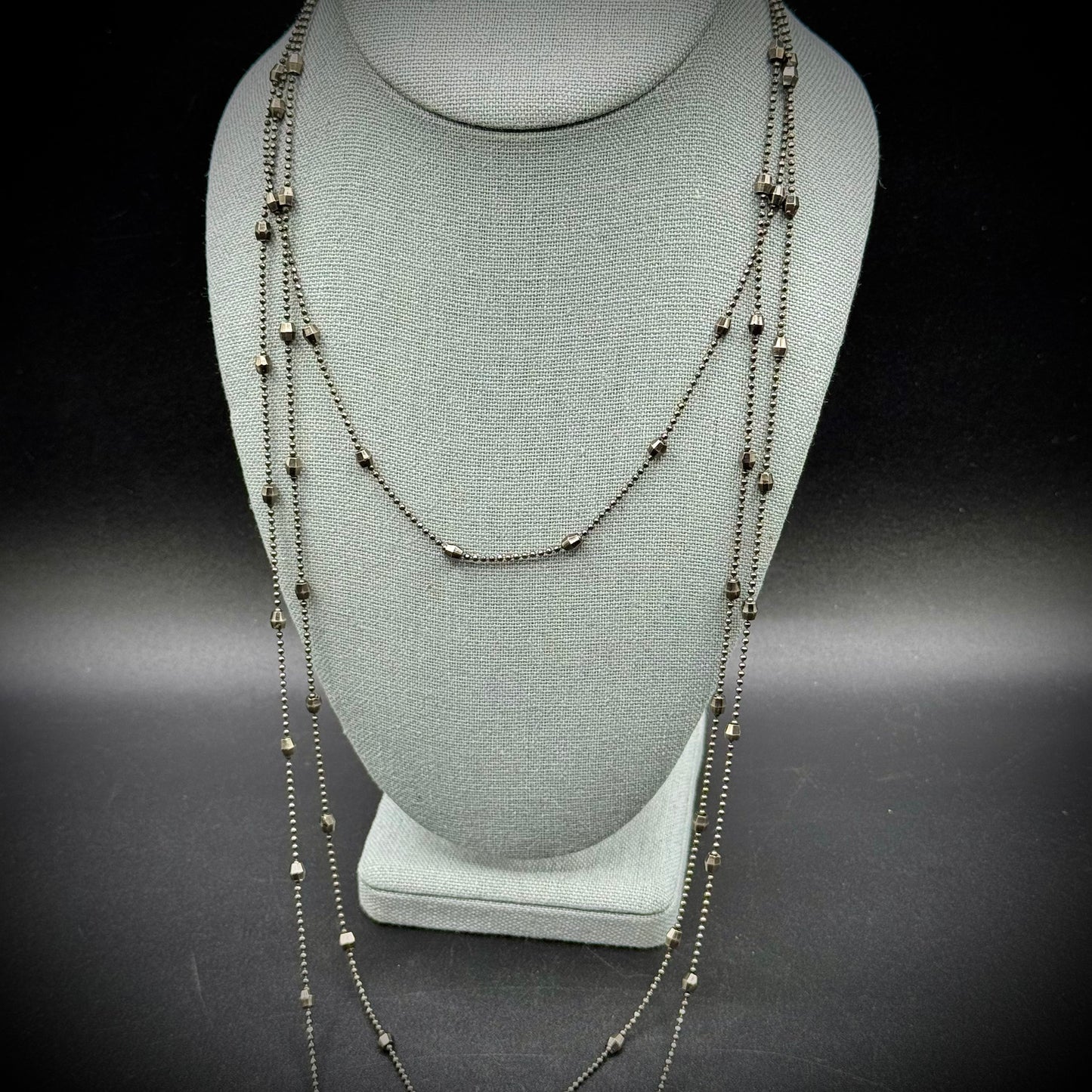 Kenneth Lane Marcasite Cross with Long Multi-Strand Necklace