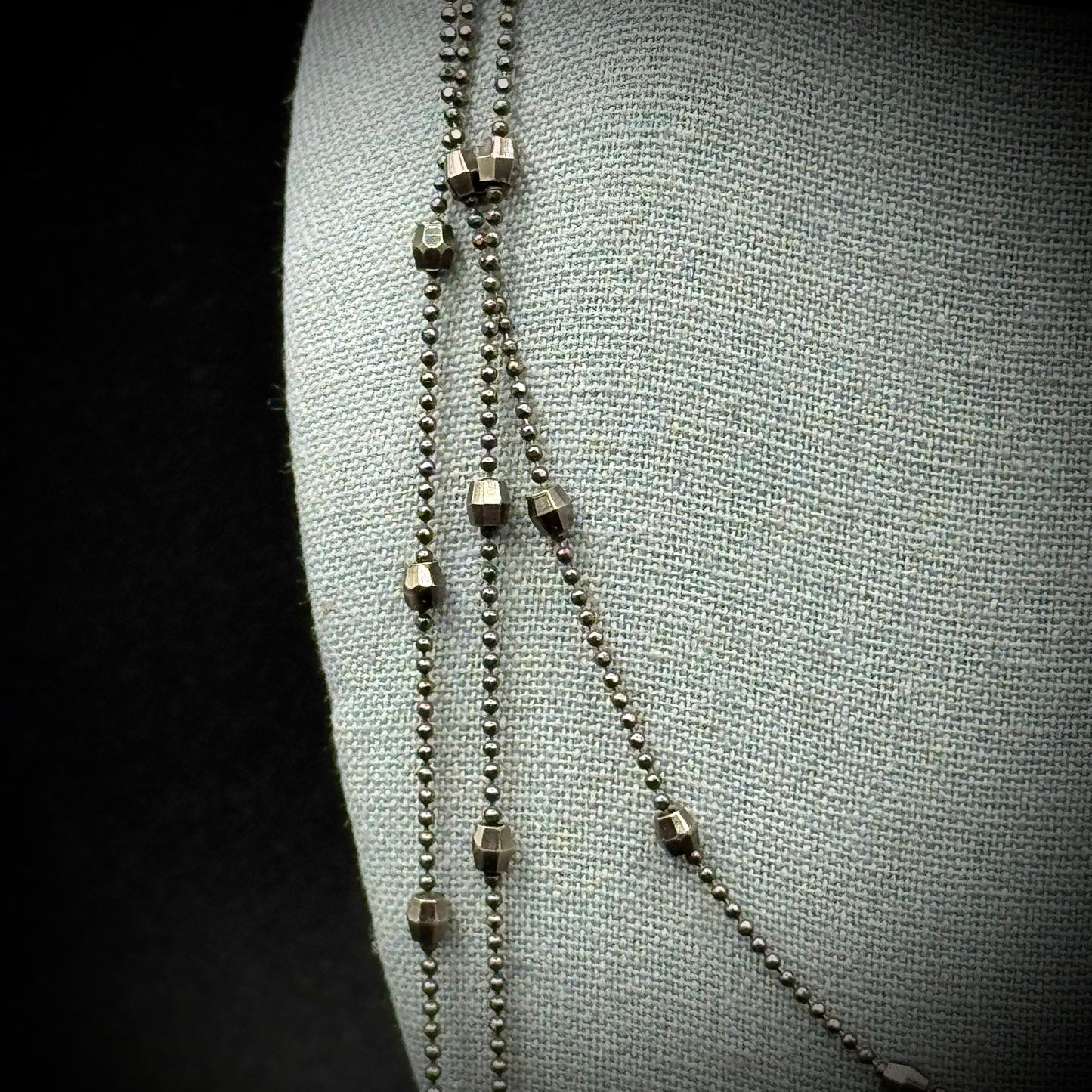 Kenneth Lane Marcasite Cross with Long Multi-Strand Necklace