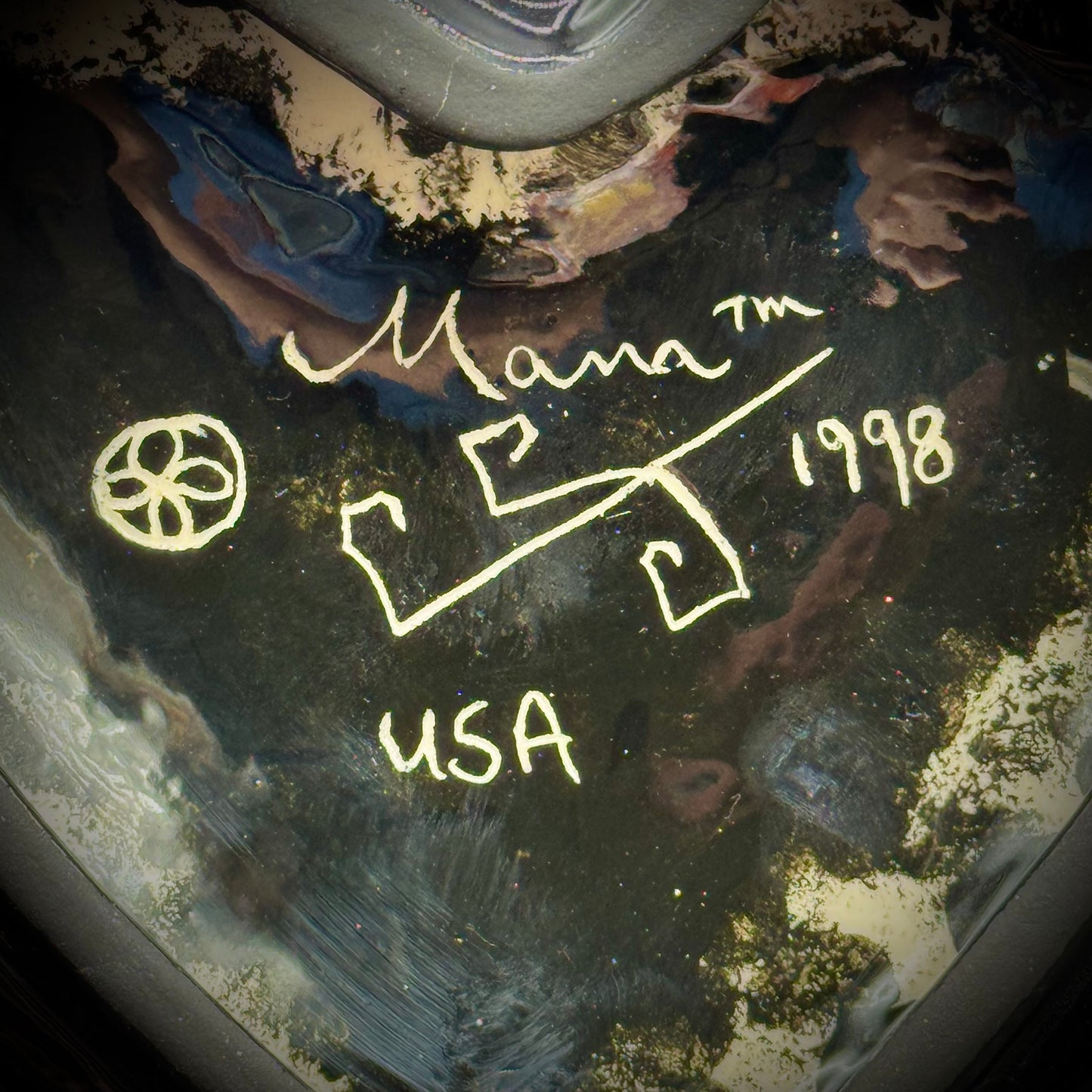 Vintage Hummingbird Heart Box Signed Mana - Arizona 1998