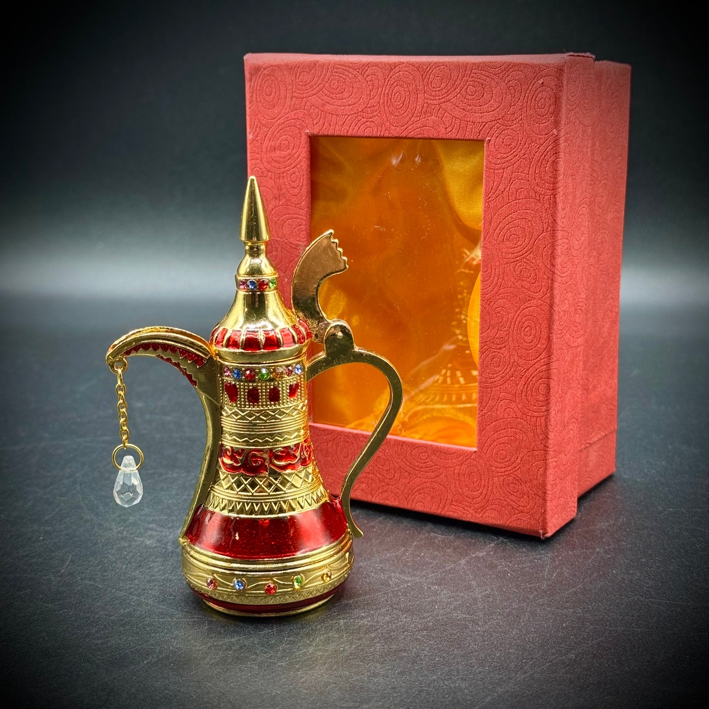 New in Box Arabian Coffee Pot Bejeweled Pill/Trinket Box