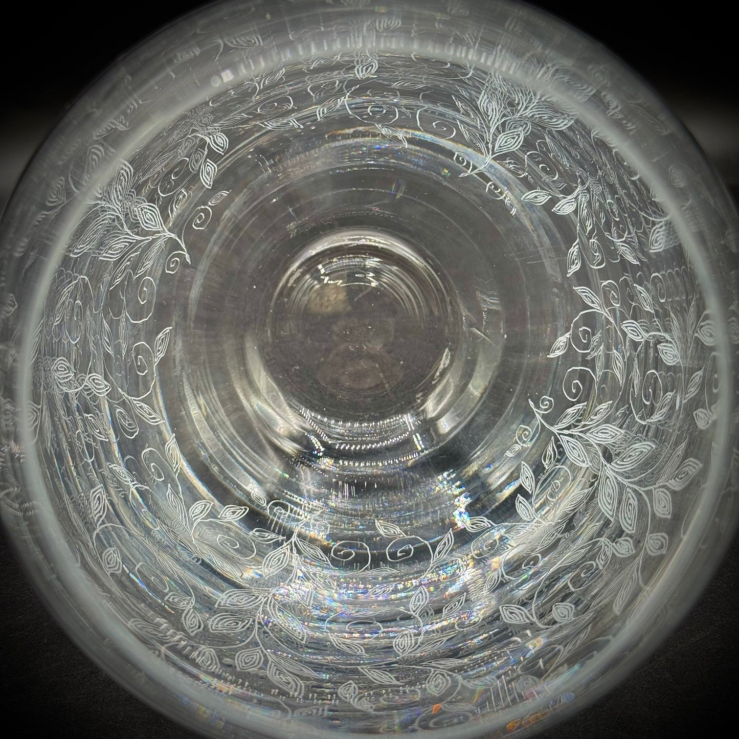 Bohemian Etched Crystal Lidded Canister