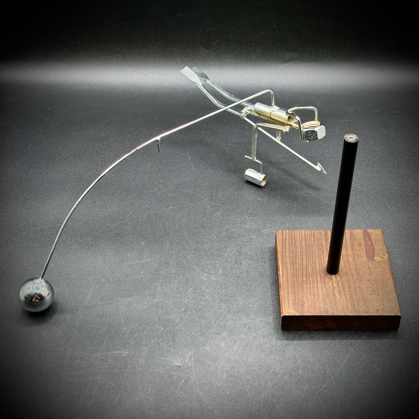 Vintage Metal Kinetic Balance Scuba Diver Sculpture