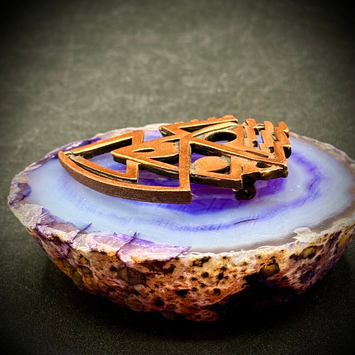 Vintage MCM Abstract Brutalist Copper Brooch