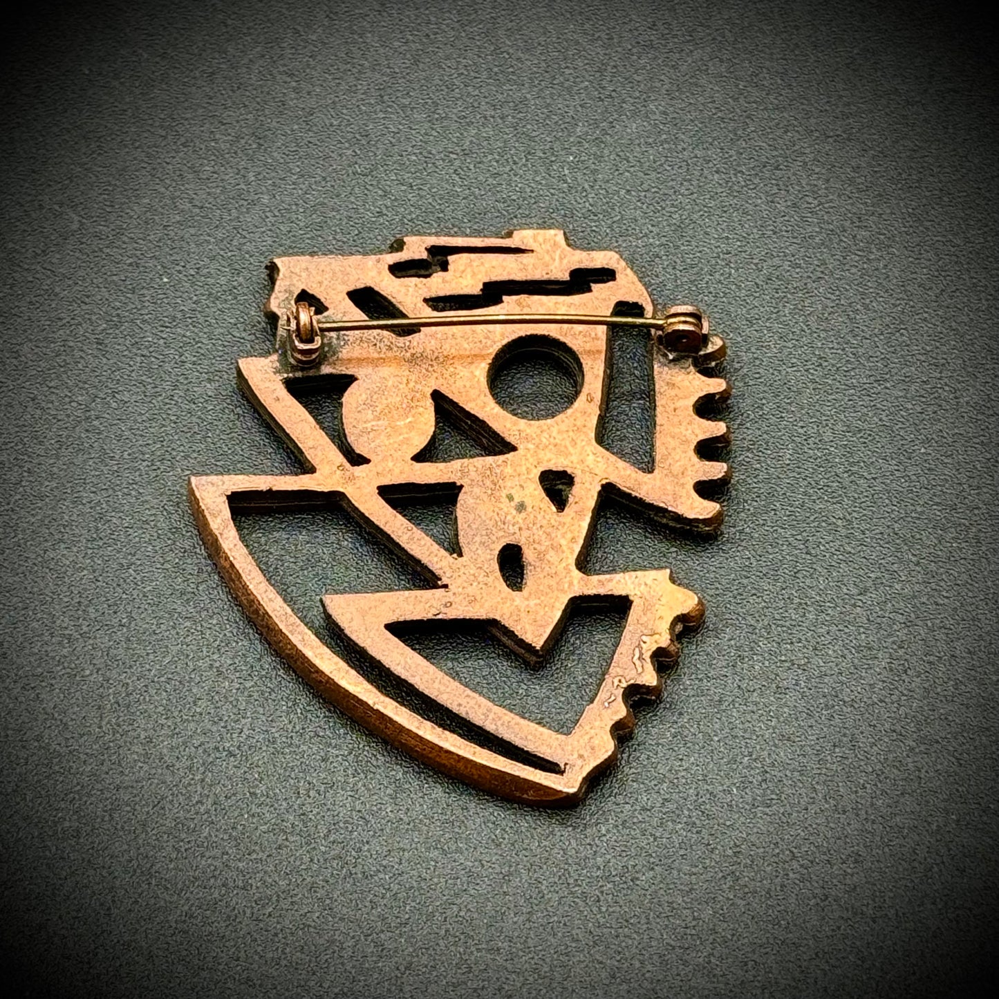 Vintage MCM Abstract Brutalist Copper Brooch