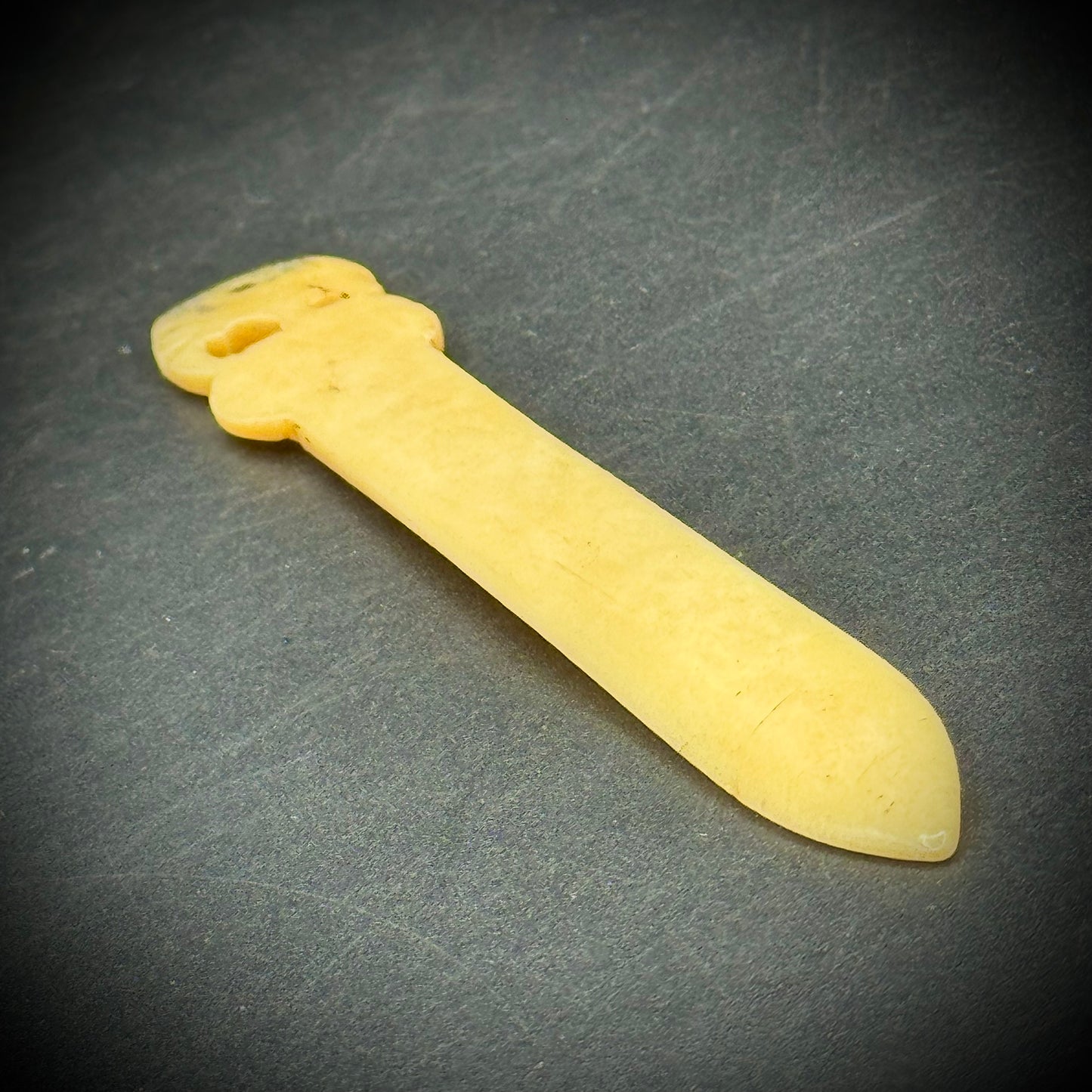 Antique Carved Bone Letter Opener with Elephant Motif