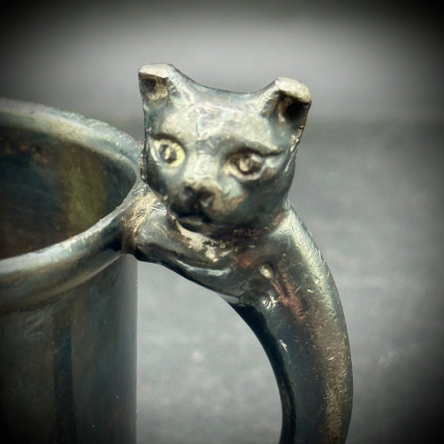 Antique Weidlich Brothers Cat Handle Baby Cup