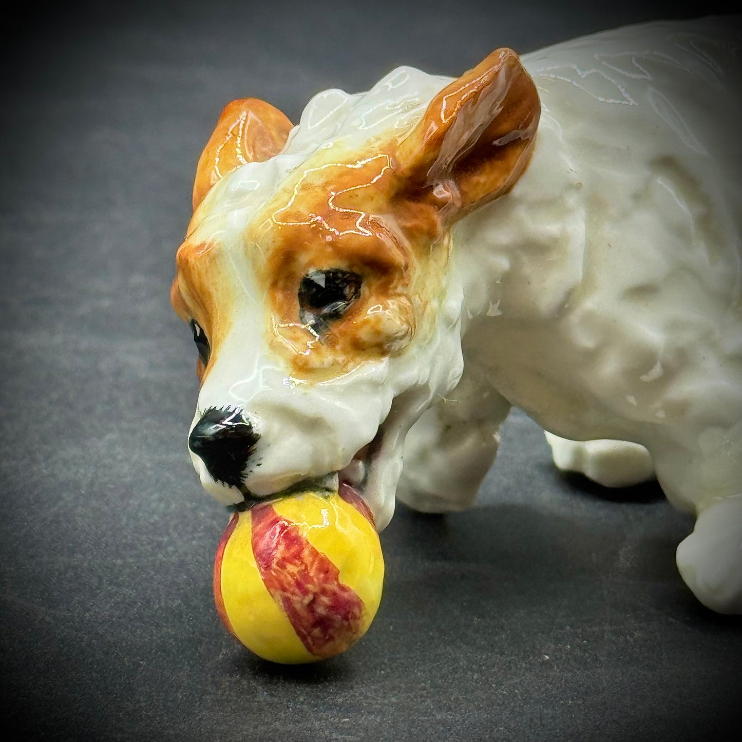 Vintage Royal Daulton "Animals in Motion" Dog with Ball Figurine