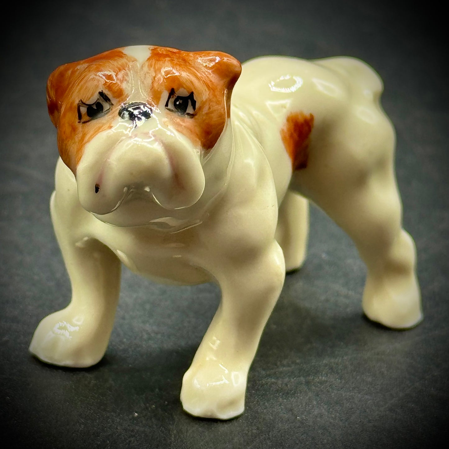 Vintage Adorable Porcelain Bulldog Figurine
