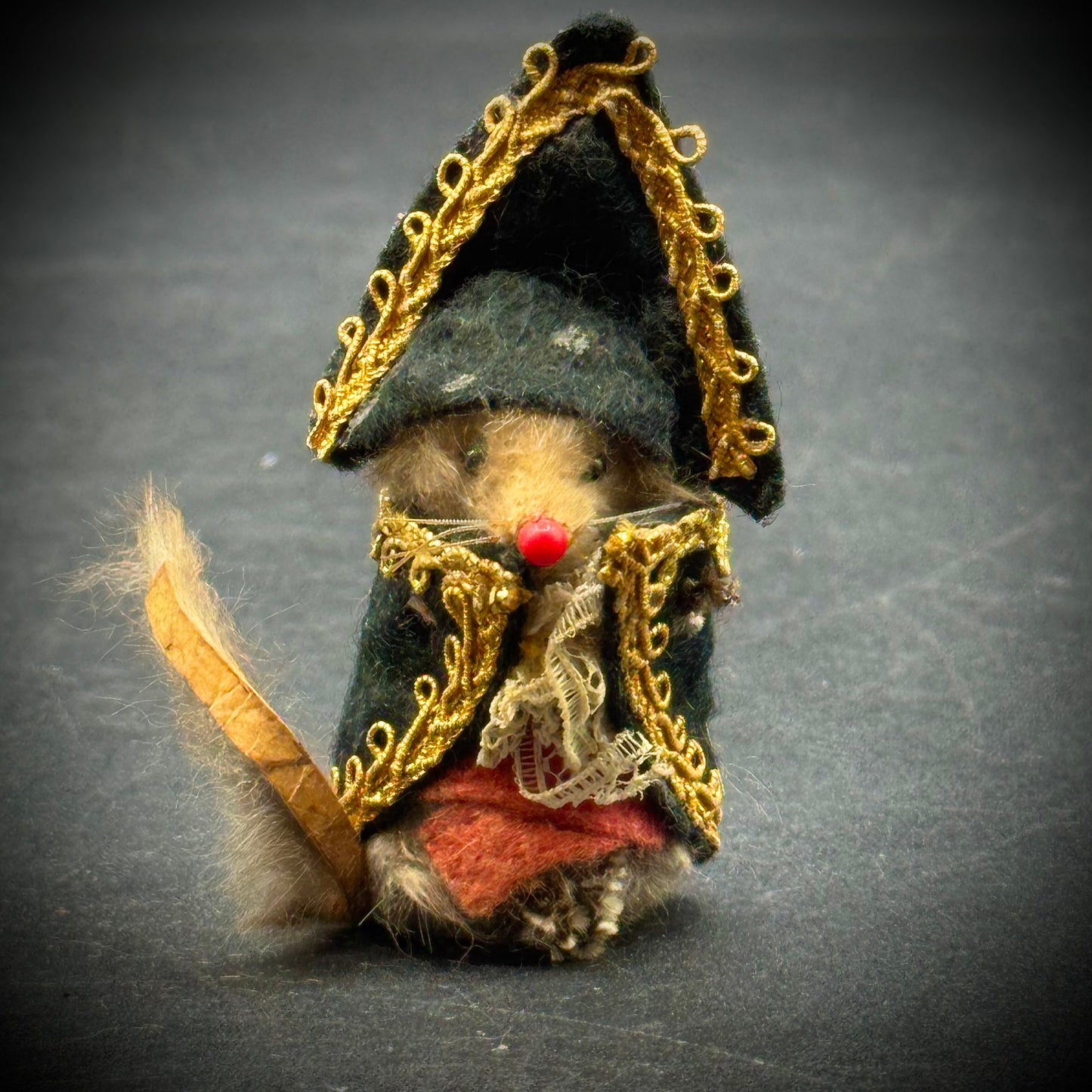 Vintage W. Germany Fur Toy "Mouse Napoleon" Figurine