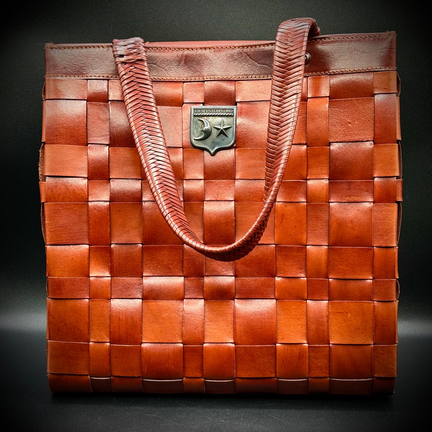 Magnificent Barry Kieselstein-Cord Designer Leather Woven Tote-Size Purse