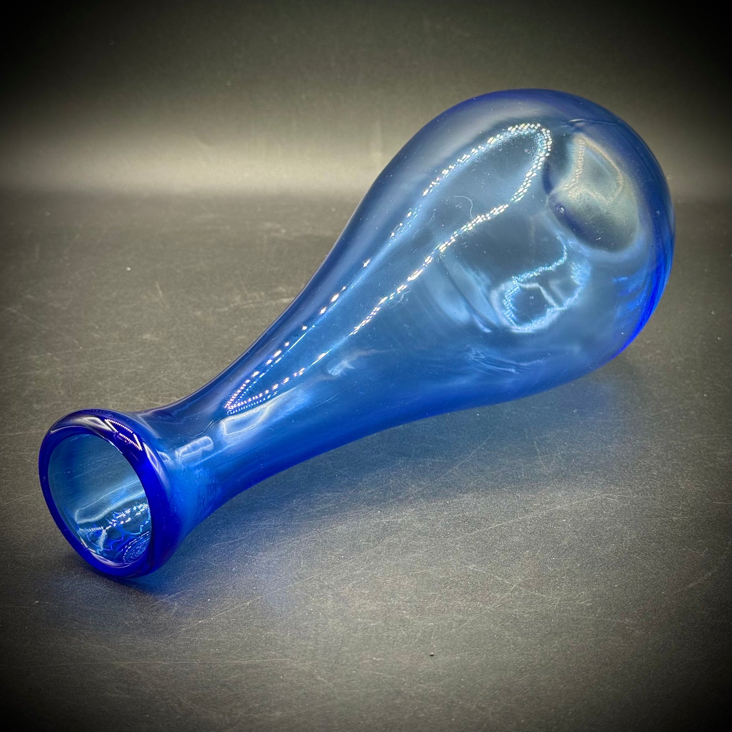 Blue Swung Blown Glass Vase