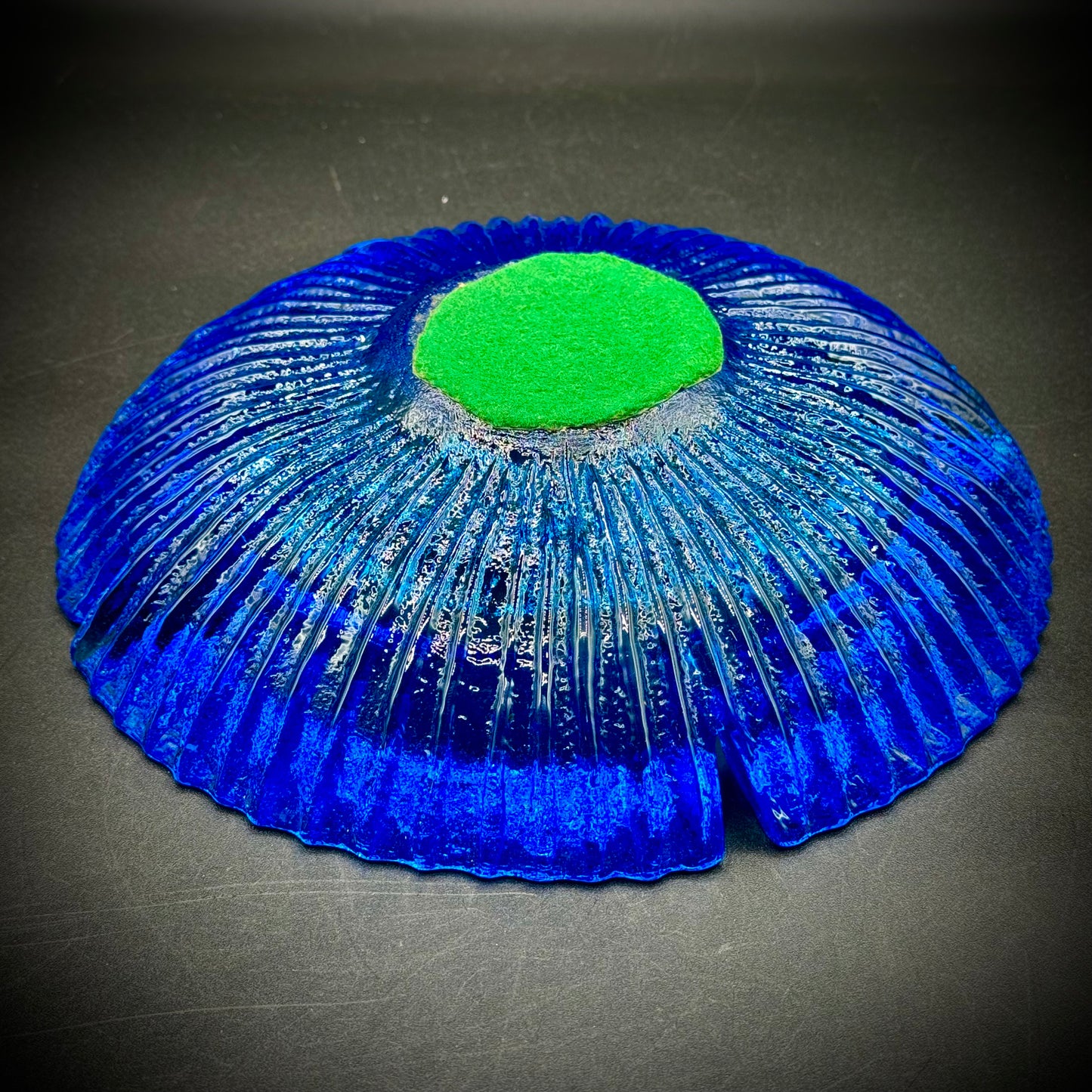 Blenko Cobalt Blue Starburst Ashtray