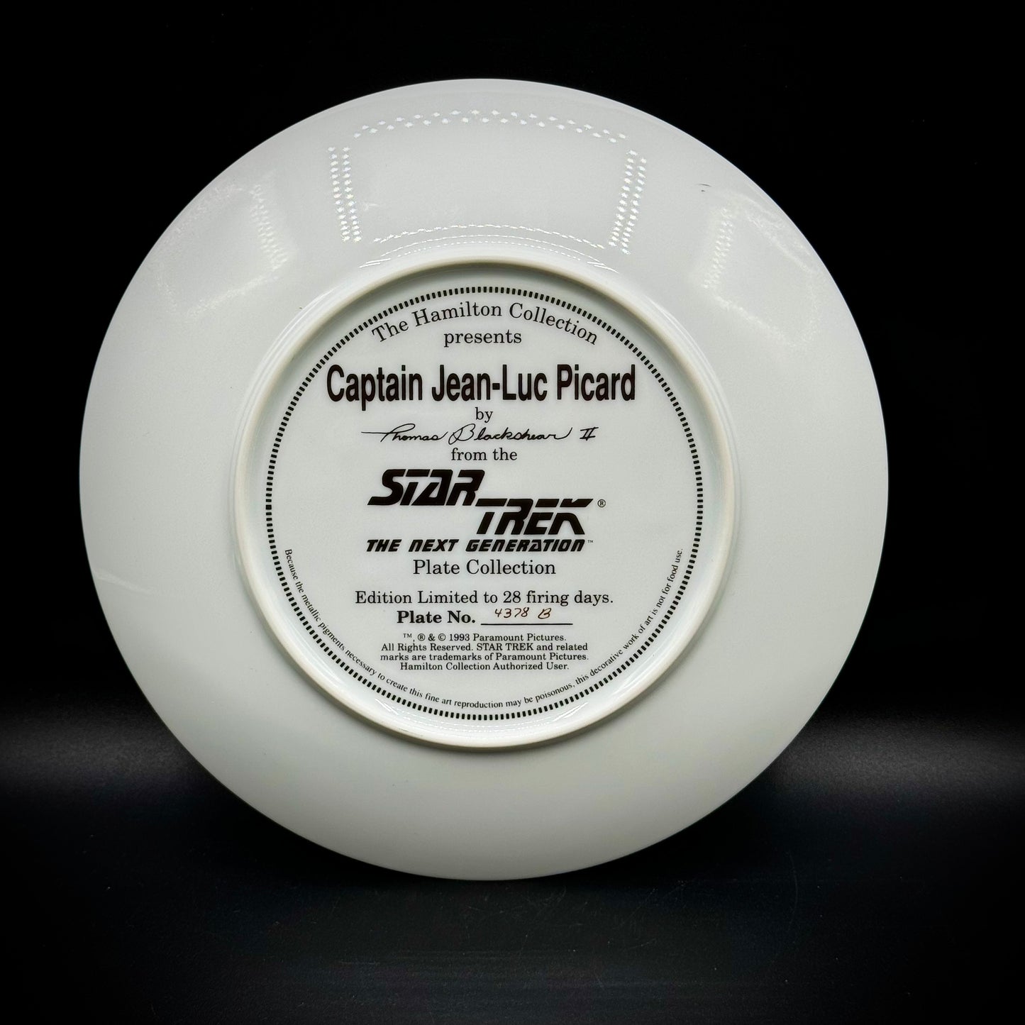 Star Trek: The Next Generation "Captain Picard" Collectors Plate