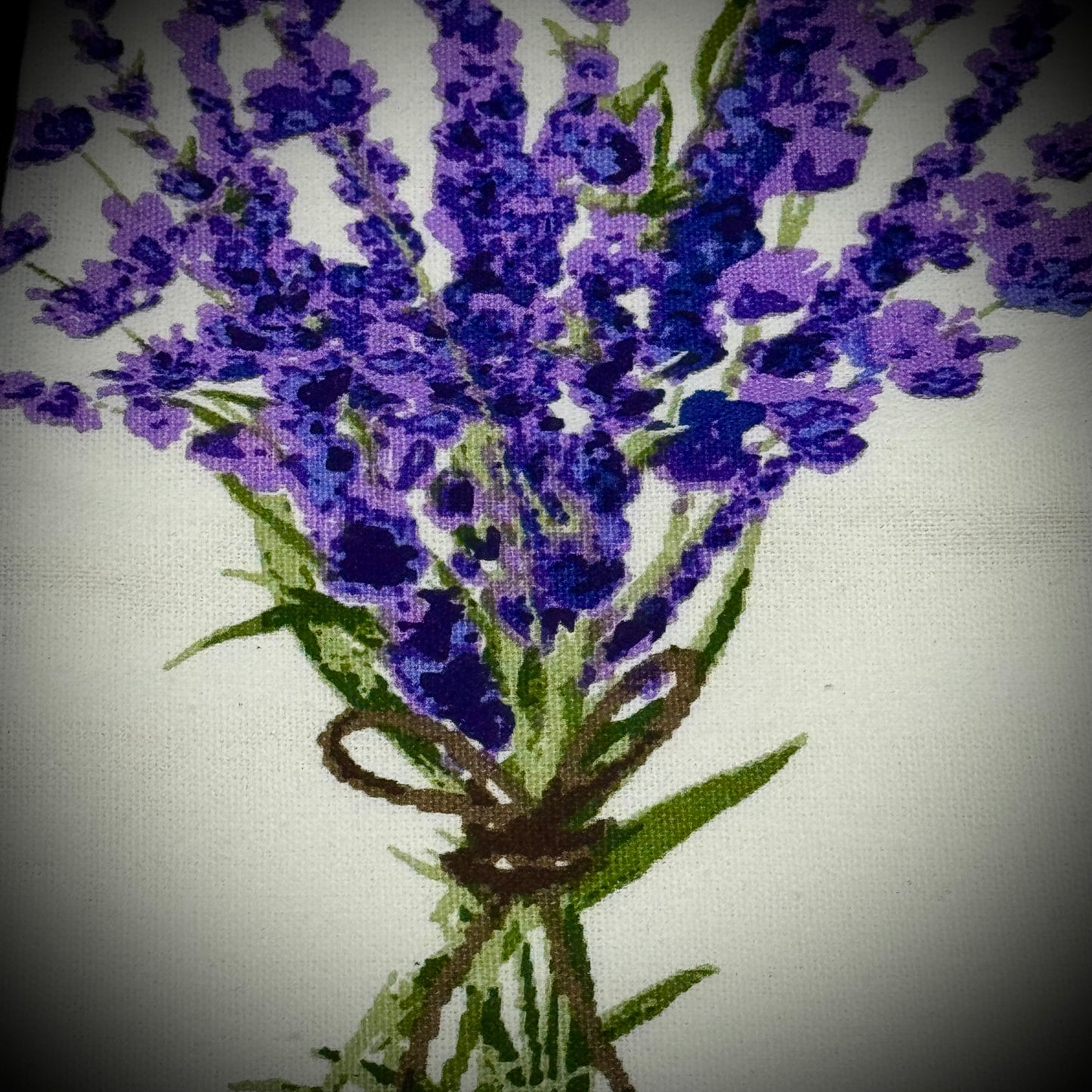 New Embellished Lavender Flower Kitchen Towel