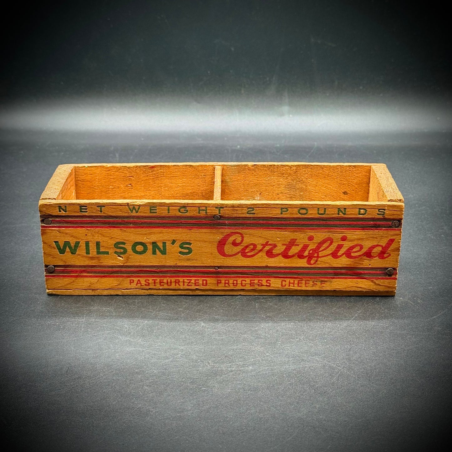 Vintage Two Section Wood Wilson's Certified Cheese Box