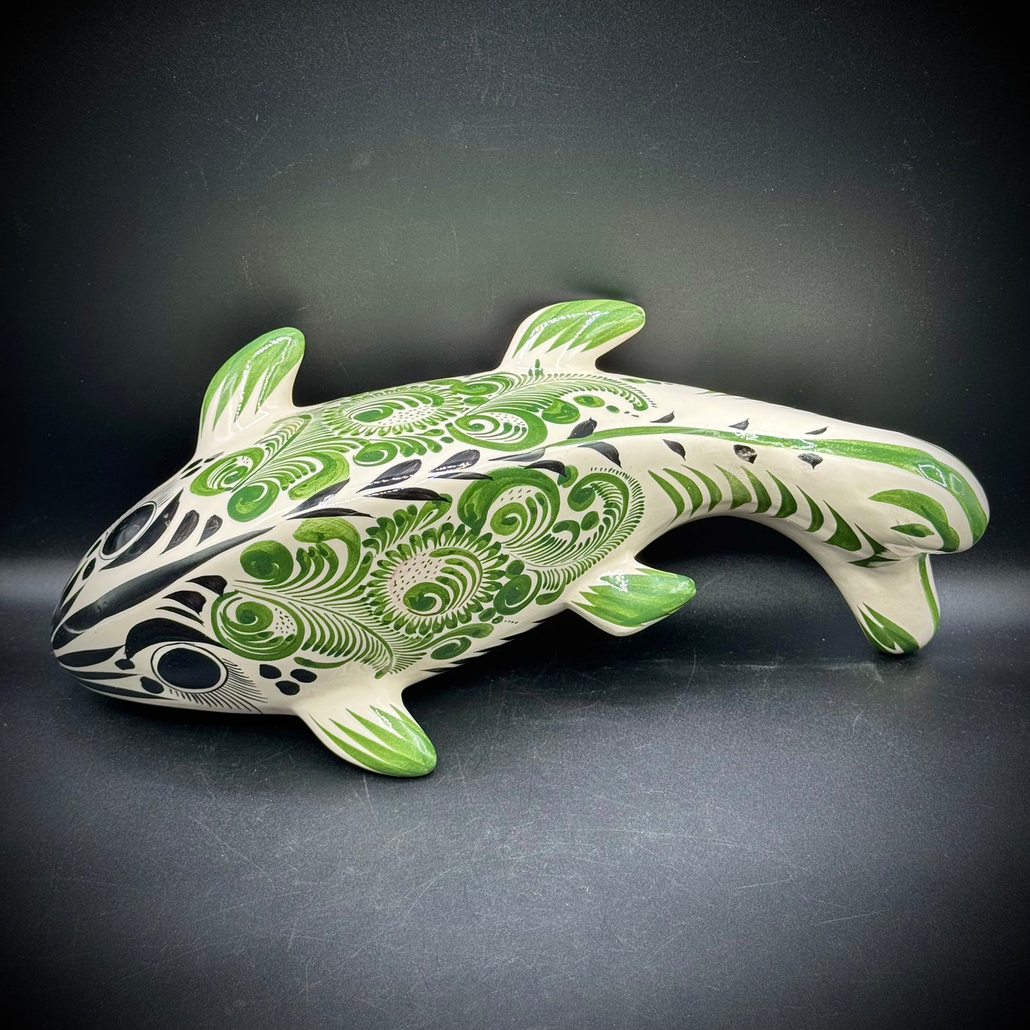 Large Signed Talavera Mexican Pottery Fish