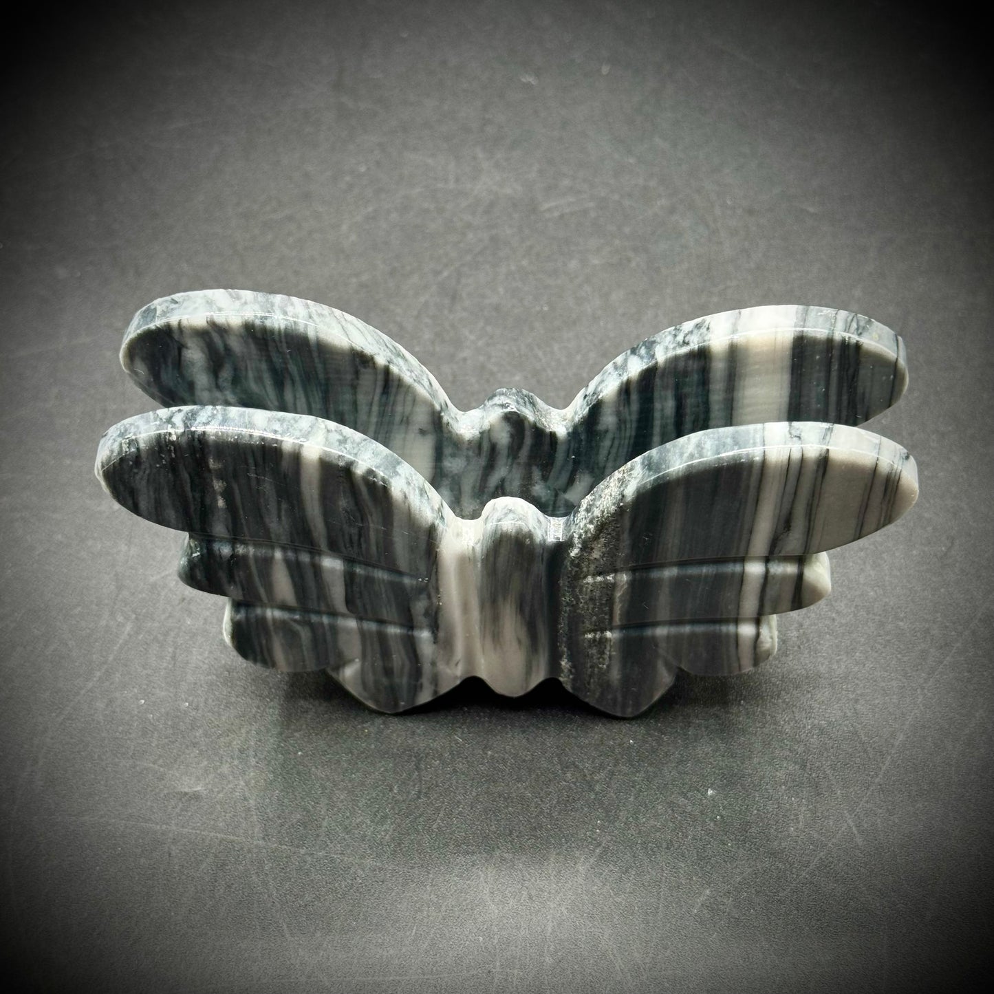 Gray Marble Carved Butterfly Letter Holder