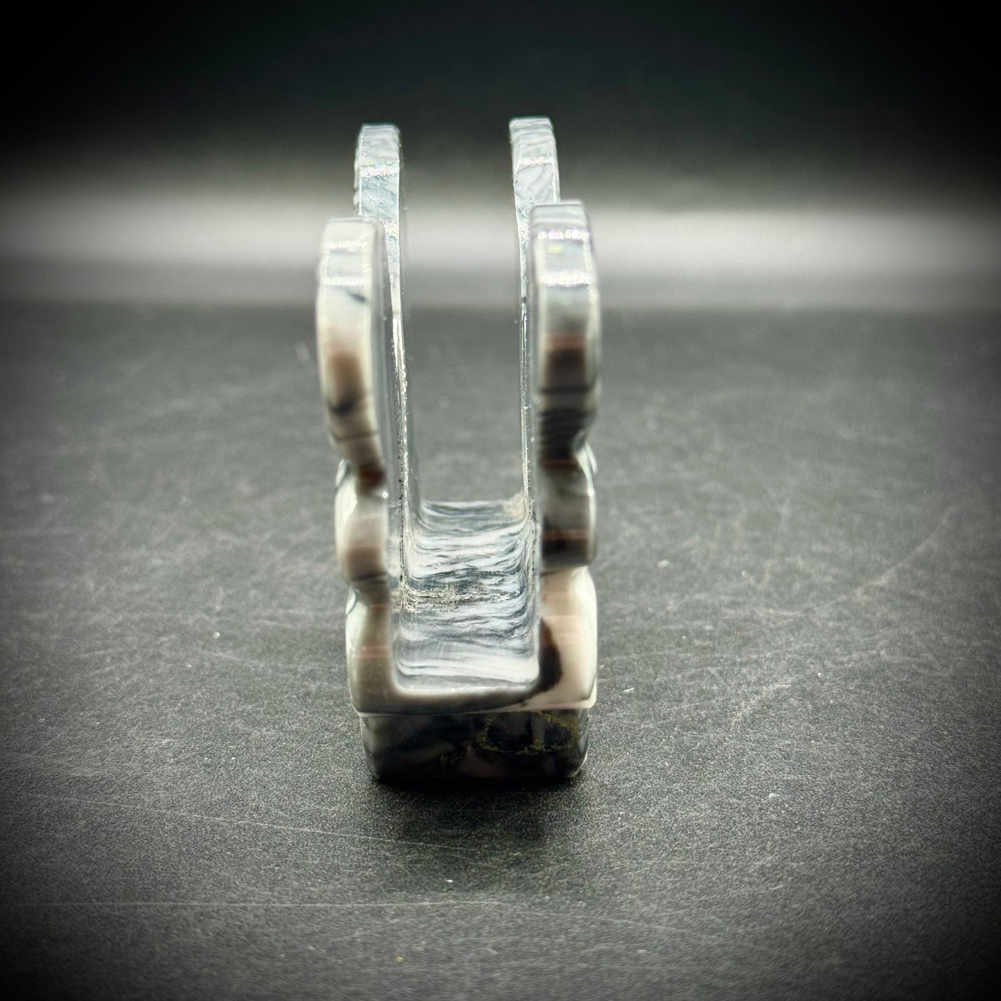Gray Marble Carved Butterfly Letter Holder