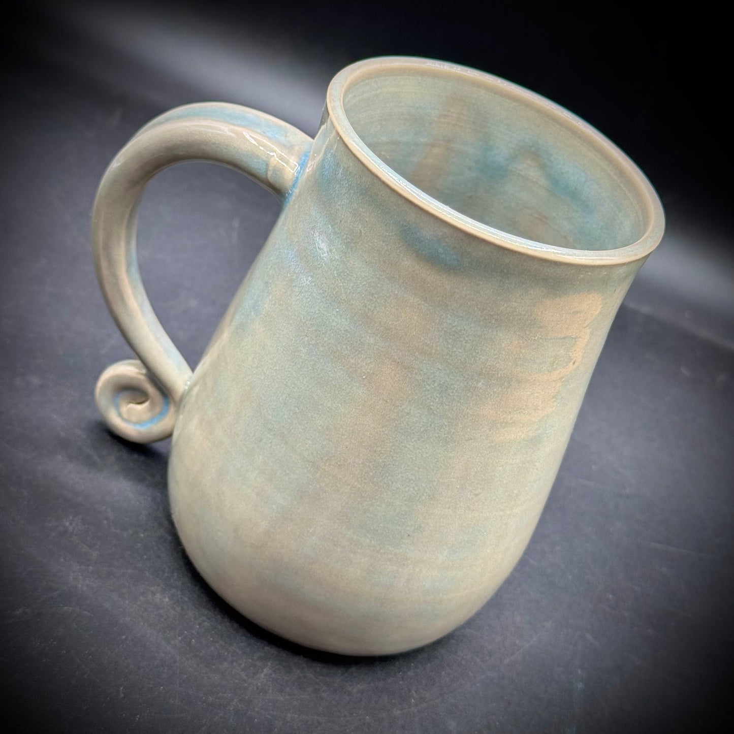 Hand Thrown Turtlerok Sea Foam Green Large Coffee Mug #2
