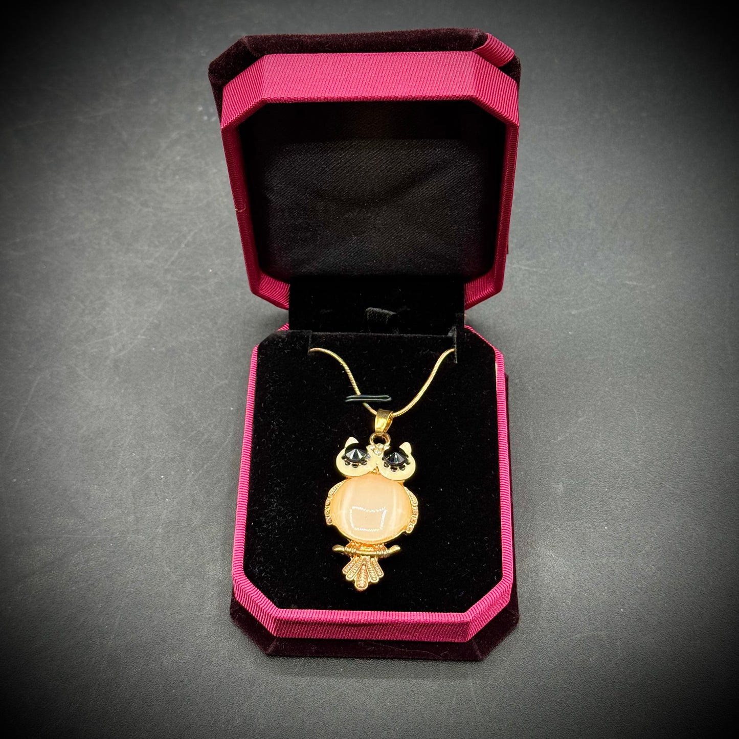 Owl & Crystal Dual-Strand Necklace