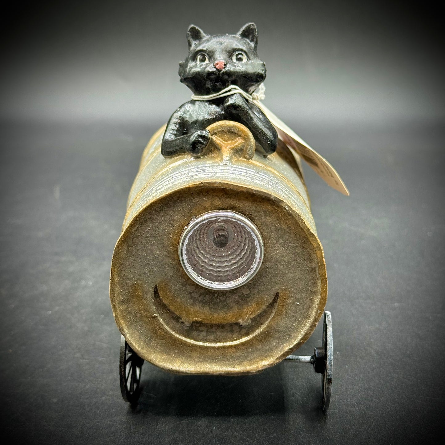 New Trans Pac Black Cat Barrel Halloween Decor