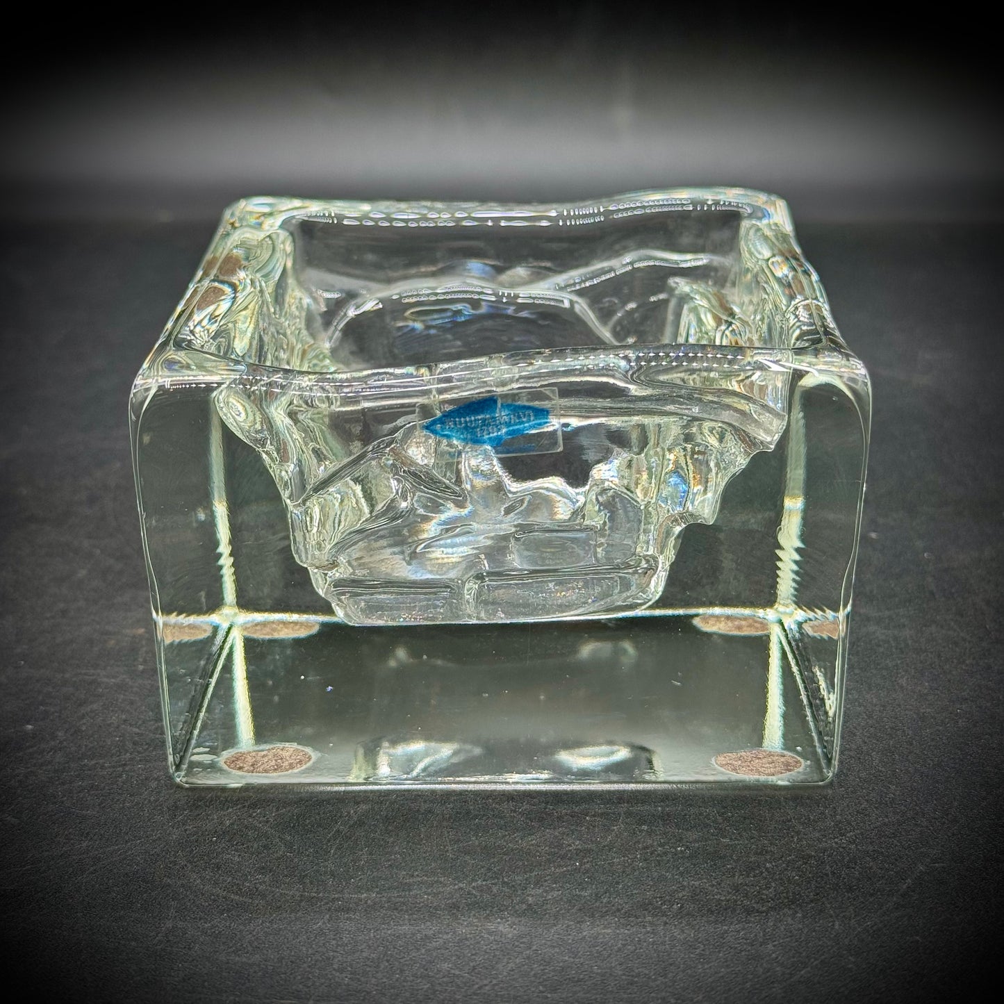 RARE Nuutajarvi Finish Art Glass Square Bowl