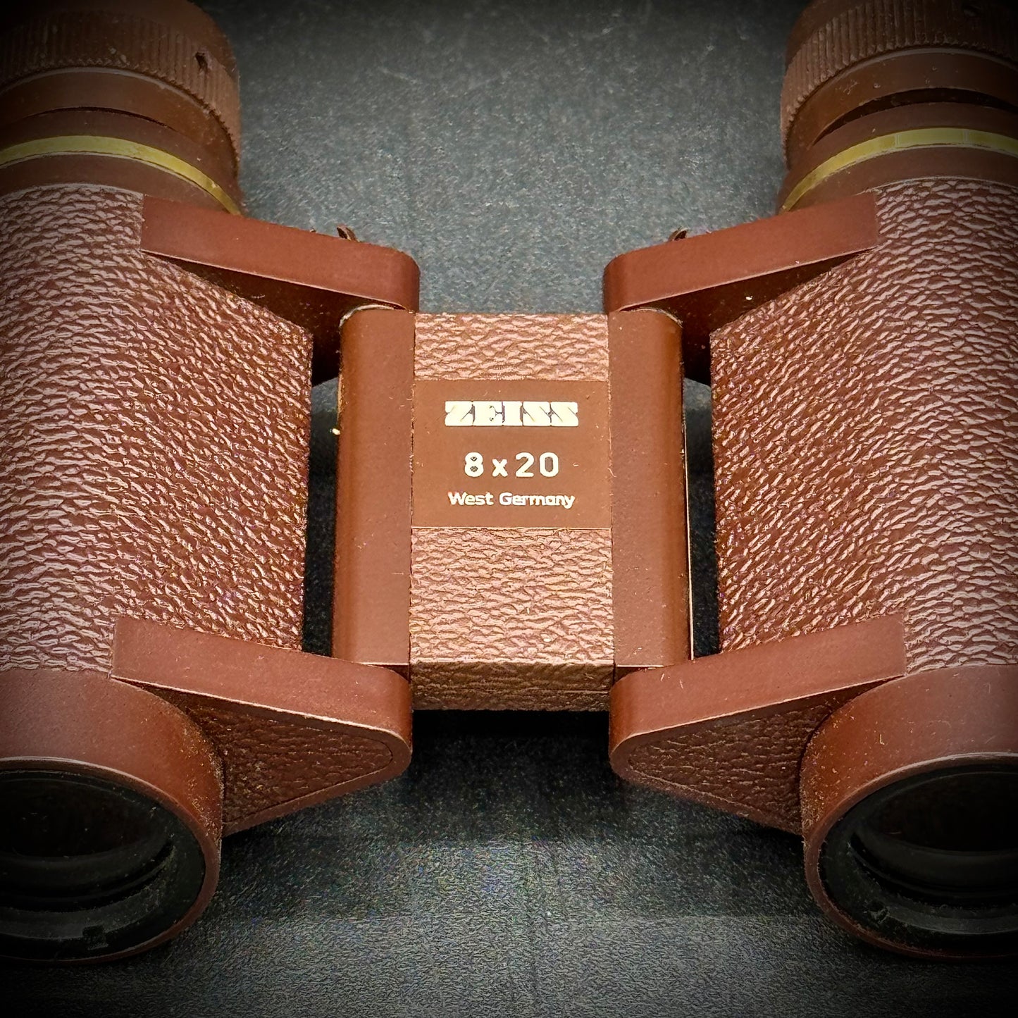 Vintage W. Germany Zeiss Folding Travel Binoculars with Leather Case