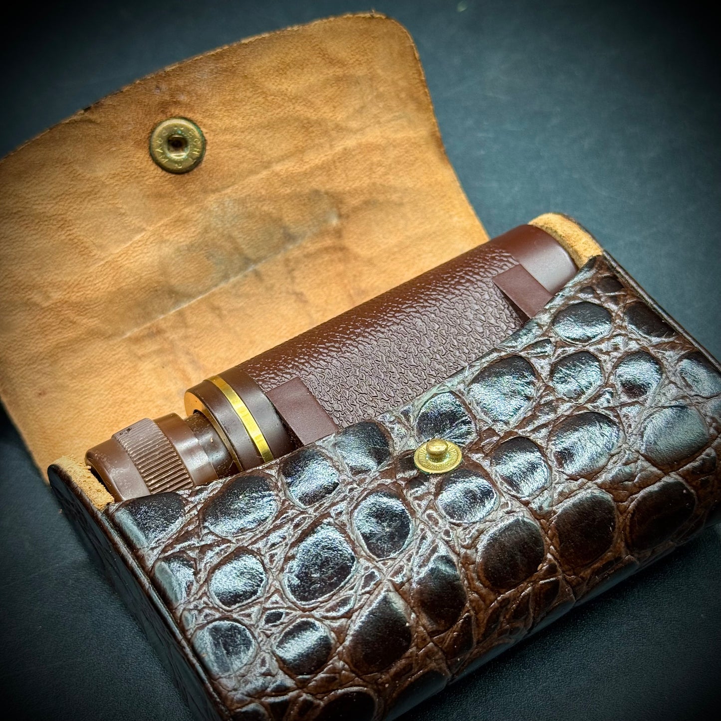 Vintage W. Germany Zeiss Folding Travel Binoculars with Leather Case