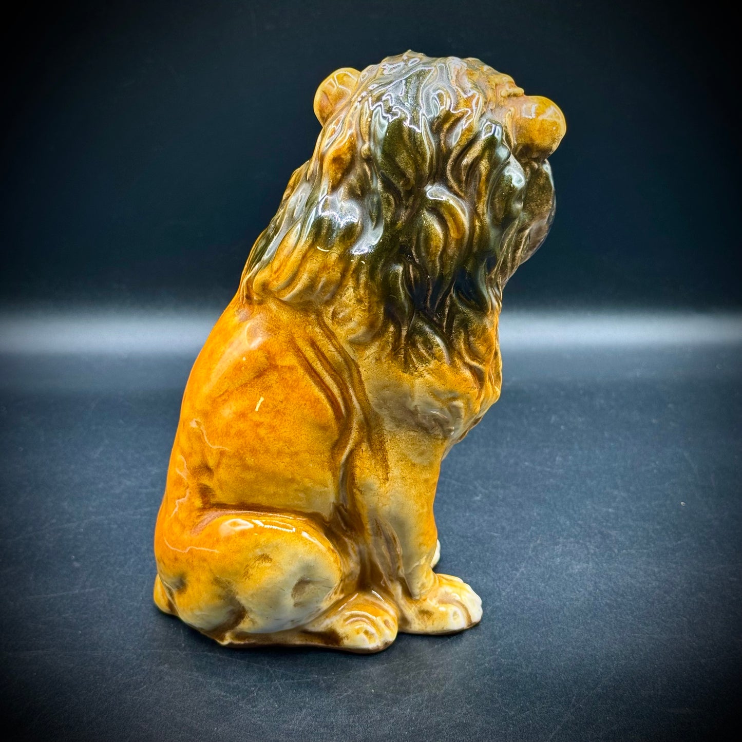 1970s MCM Hand Painted Lion Figurine