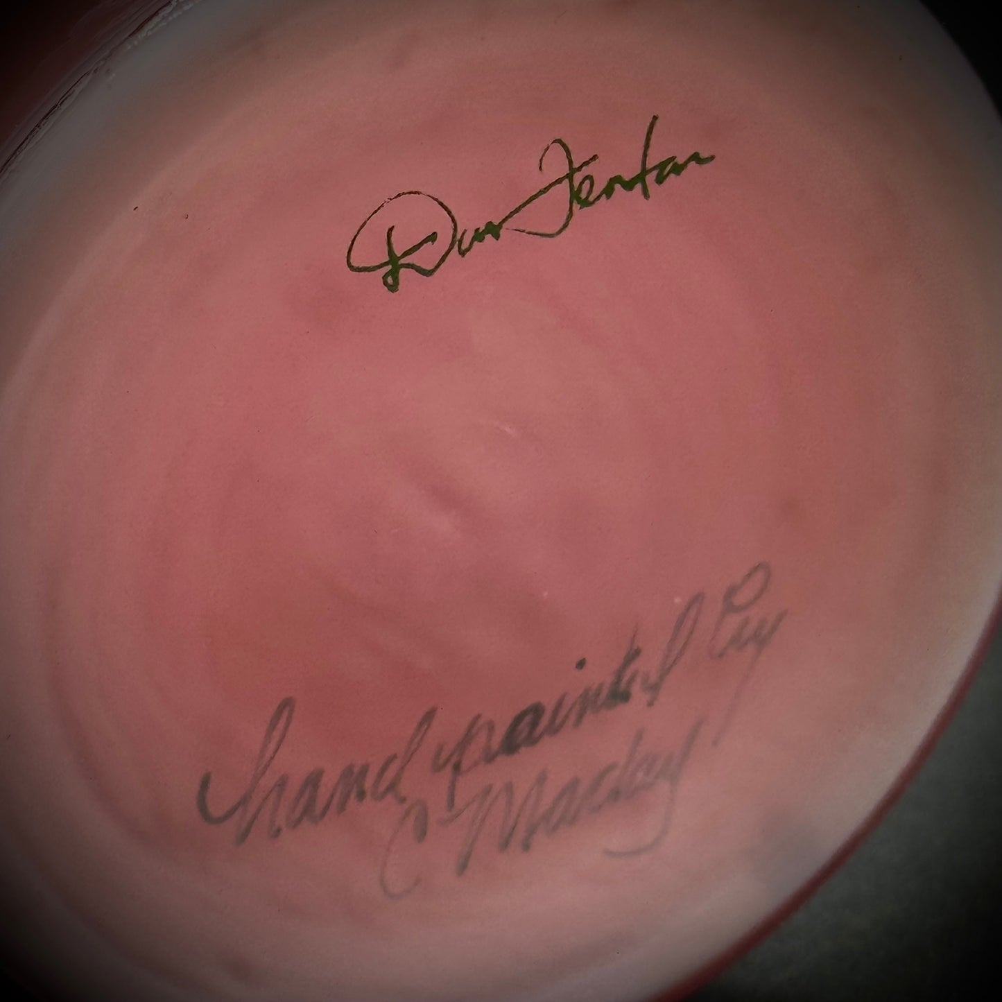 Vintage Fenton Museum Collection Pink Opalescent Ruffled Top Floral Vase Signed by Dan Fenton