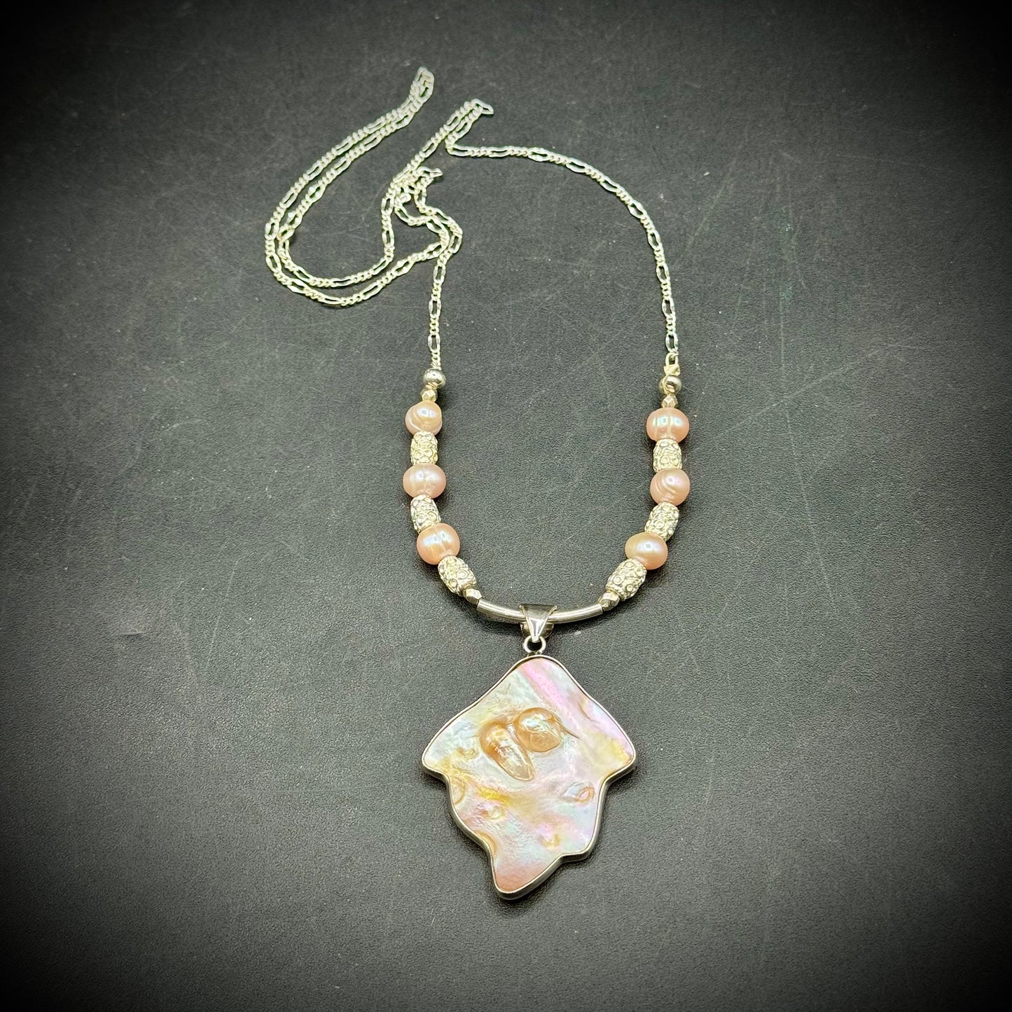 RARE Mother of Pearl and Keshi Necklace
