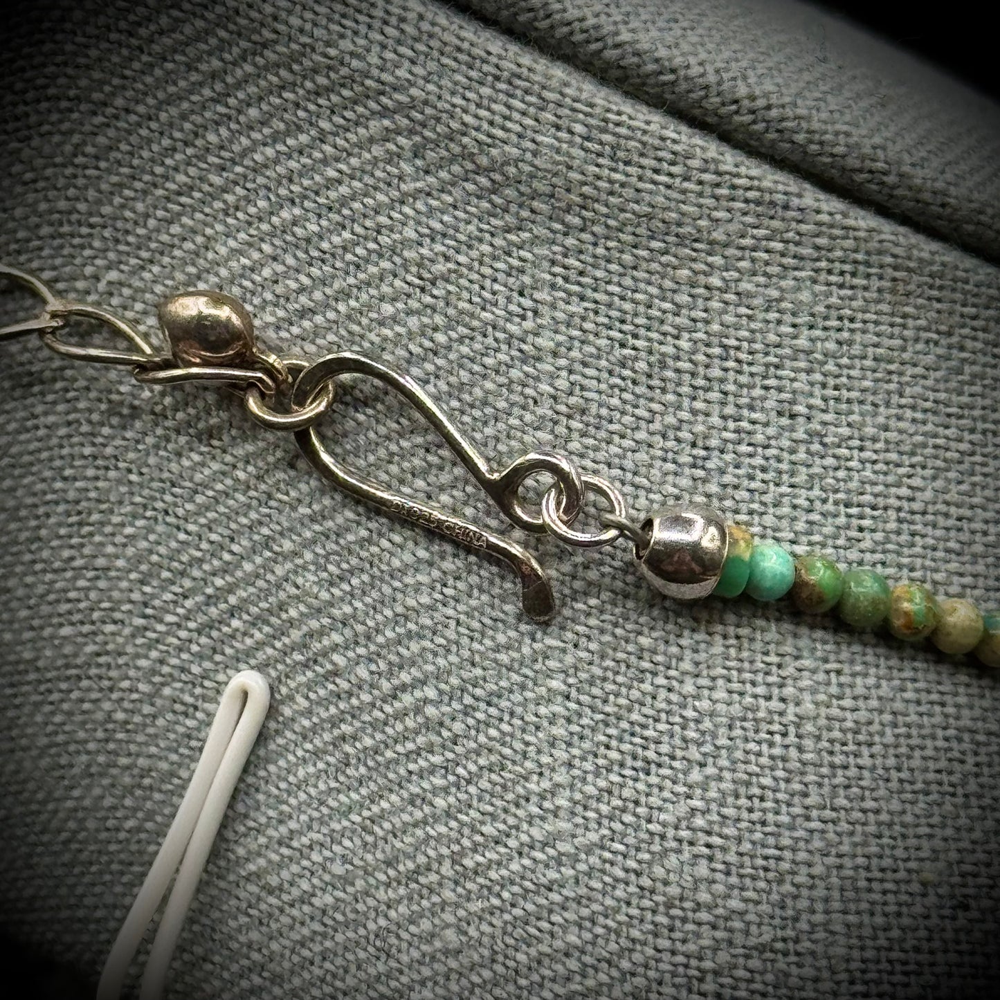 Fantastic Turquoise and Bead Necklace with .925 Sterling Silver Closure