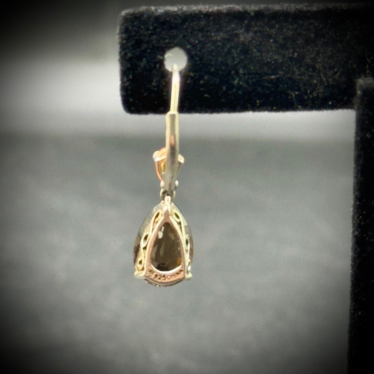 Sterling Silver .925 Smokey Quartz & Citrine Earrings