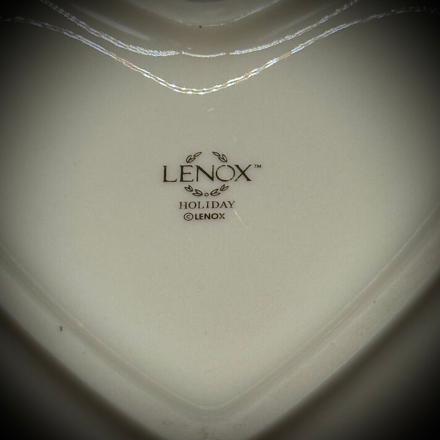 Vintage Lenox USA Holiday Heart Trinket Dish