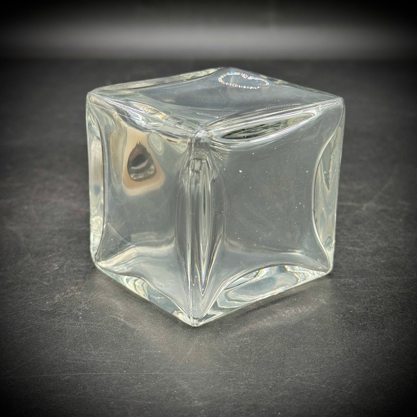 Heavy Glass Ink Well/Dresser Jar with Stopper