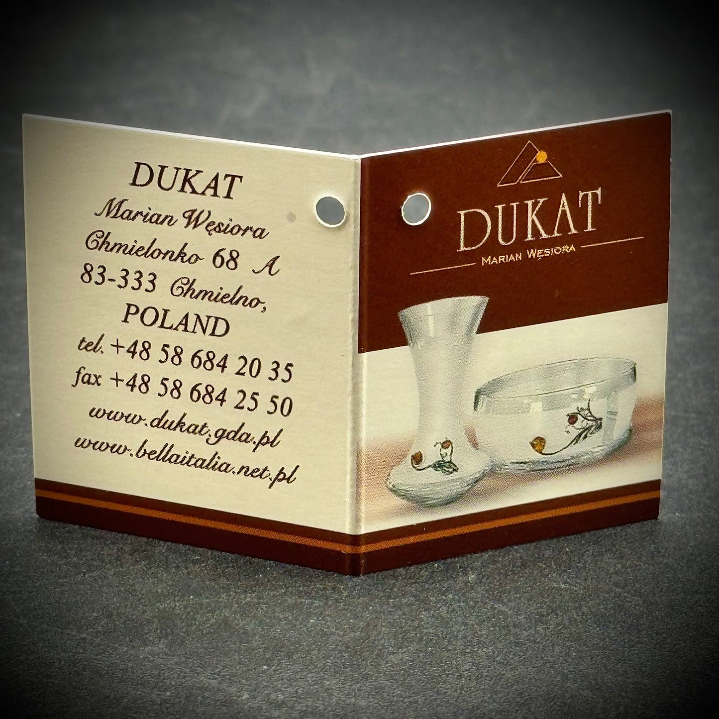 Dukat Polish Tall Glass Vase with .925 Sterling Silver & Baltic Amber