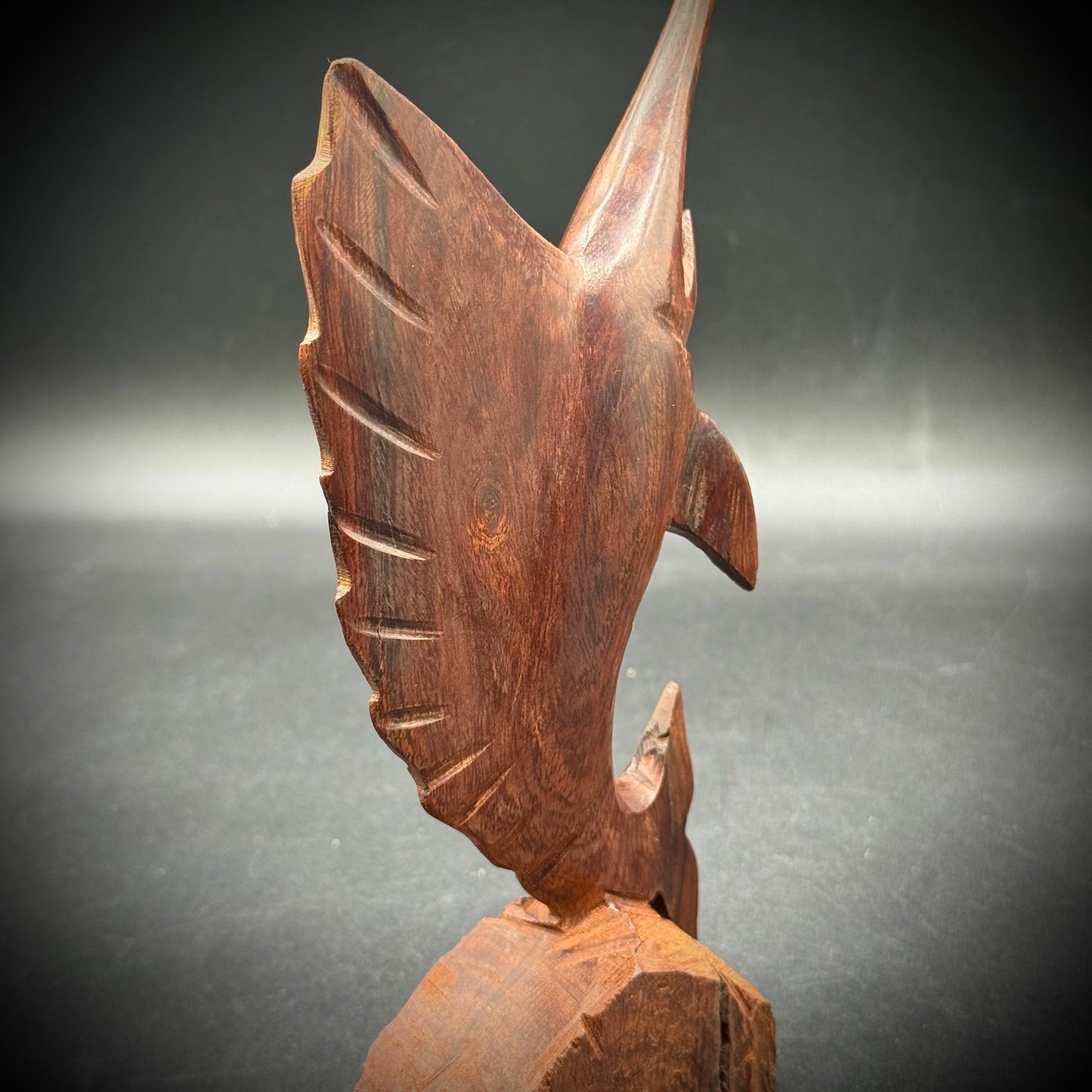 Fantastic Carved Ironwood Marlin on Base