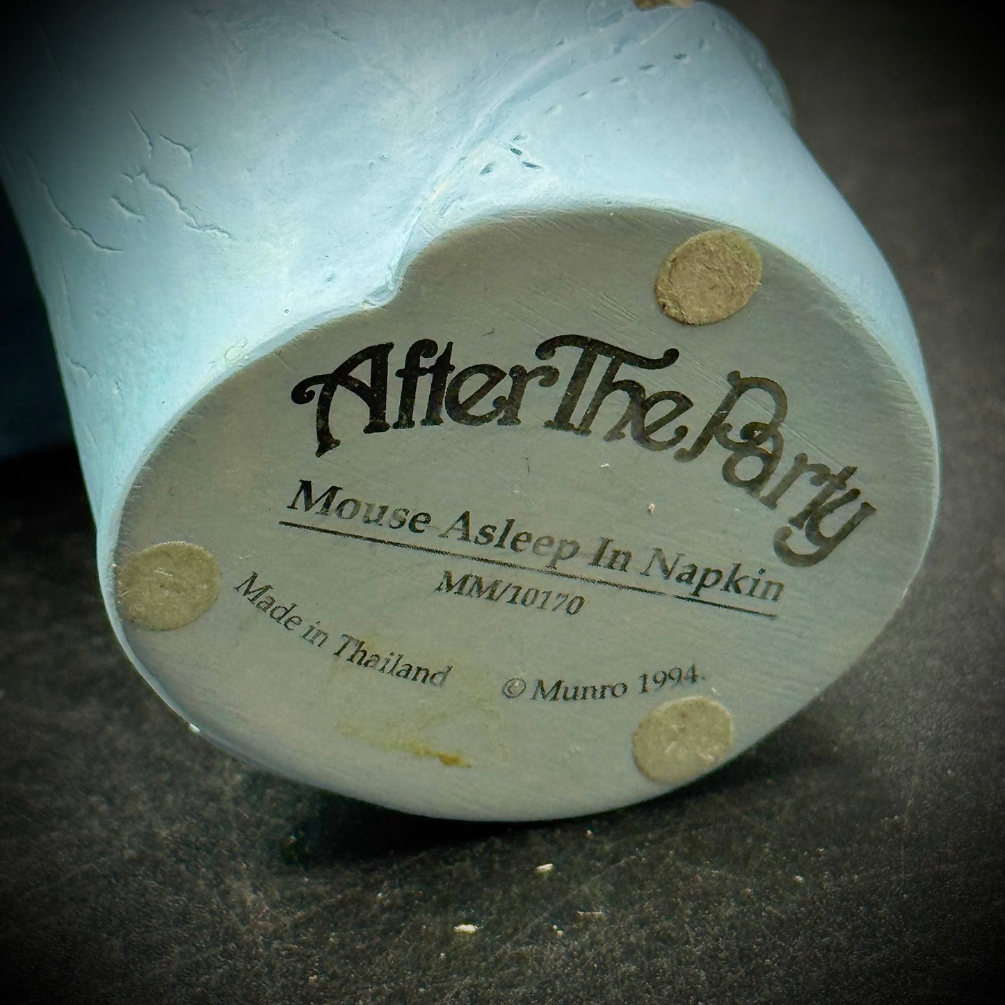 Adorable Vintage "After The Party" Mouse in Napkin Figurine